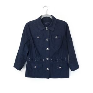 Jones New York Blue Utility Jacket